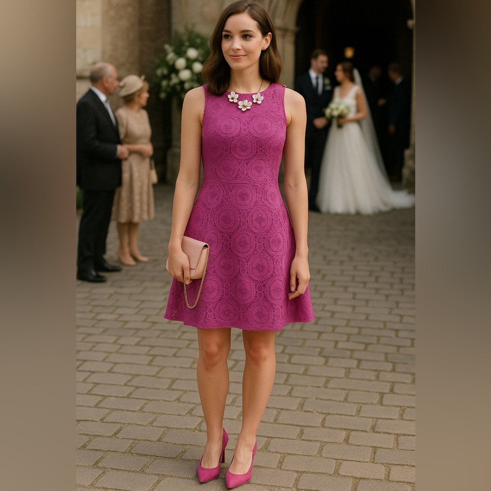 NWT BB Dakota Elegant Purple/ Pink Lace Dress size 10